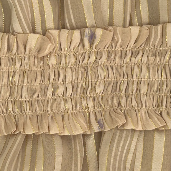 Express Halter Neck Striped Tiered Beige Ruffle Maxi Dress, Size S - Picture 9 of 10